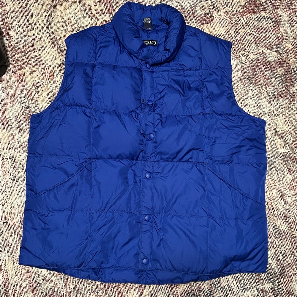 Lands' End Bright Orange Quilted Vest